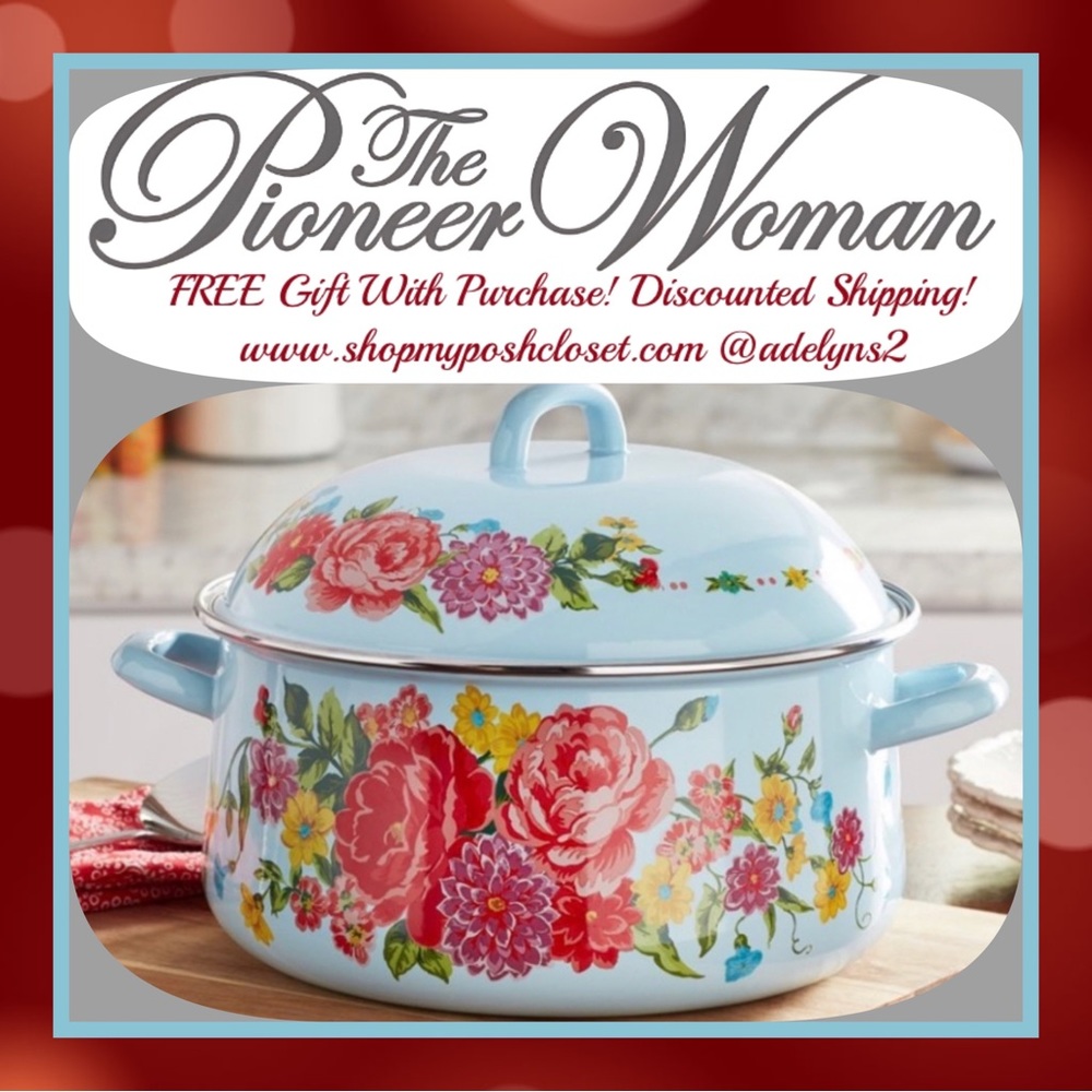 🌺 New Pioneer Woman Sweet Rose 6.4-Quart Enamel on Steel Dutch Oven with Lid - Picture 1 of 9